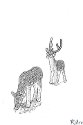 reindeer ទំព័រពណ៌ដែលអាចបោះពុម្ពបាន។